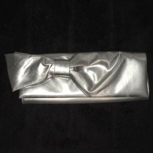 Christian Louboutin Silver Bow Clutch